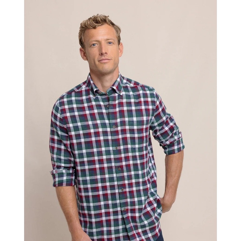 Southern Tide Mens Muscadine Plaid Hemp Blend Button Down Shirt XL NEW 11171